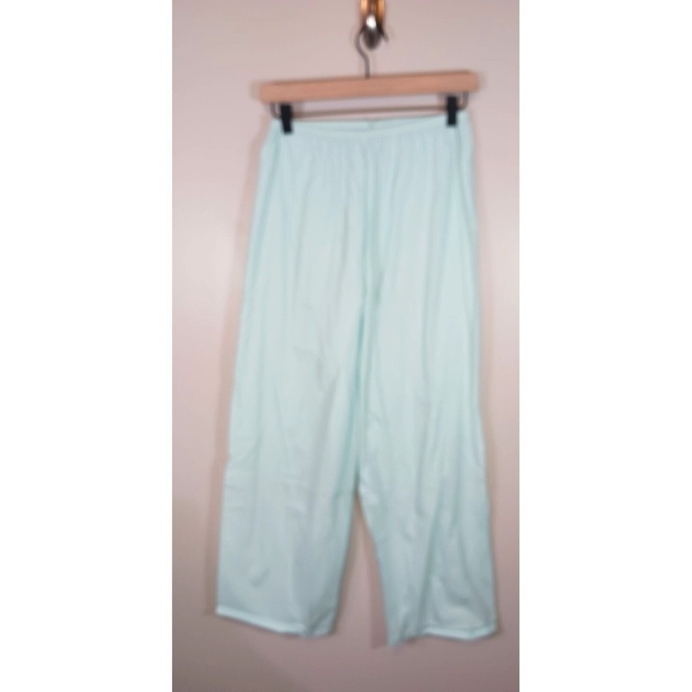 Vintage Sears Pajama Set Blue Floral Embroidered Lace 2 Piece Women 38 - Picture 6 of 8
